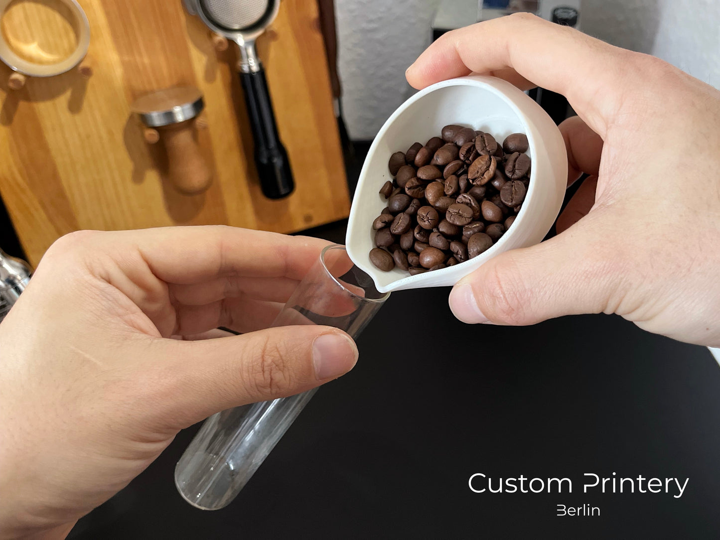 Kaffeebohnen Dosierschale Messbecher Einfülltrichter Espresso Barista