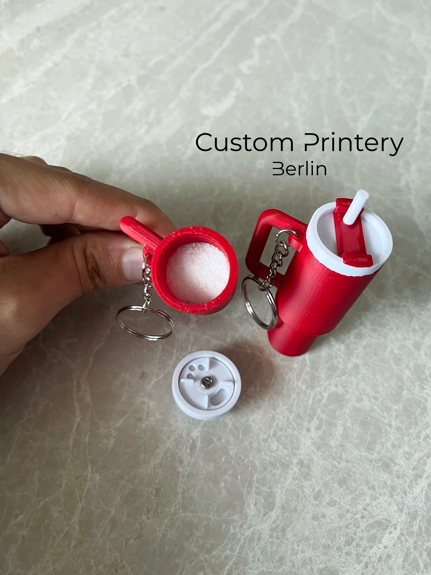 Stanley Tumbler Quencher Cup inspirierter Schlüsselanhänger und Salzstreuer Stauraum Aufbewahrung